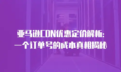 亚马逊CDN优惠定价解析：一个订单号的成本真相揭秘