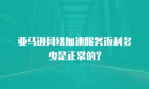 亚马逊网络加速服务返利多少是正常的？