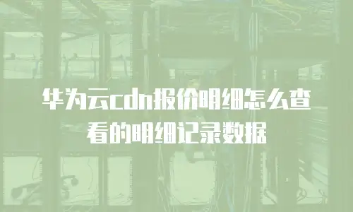 华为云cdn报价明细怎么查看的明细记录数据
