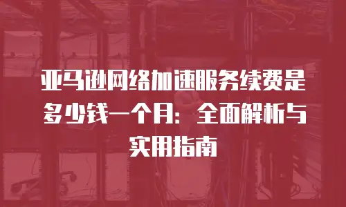 亚马逊网络加速服务续费是多少钱一个月：全面解析与实用指南