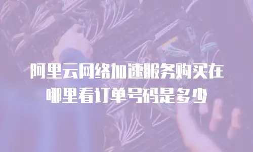 阿里云网络加速服务购买在哪里看订单号码是多少