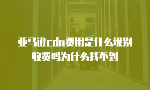 亚马逊cdn费用是什么级别收费吗为什么找不到
