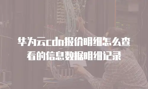 华为云cdn报价明细怎么查看的信息数据明细记录