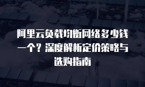 阿里云负载均衡网络多少钱一个？深度解析定价策略与选购指南