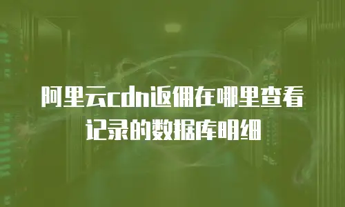 阿里云cdn返佣在哪里查看记录的数据库明细