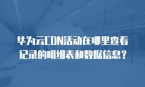华为云CDN活动在哪里查看记录的明细表和数据信息？