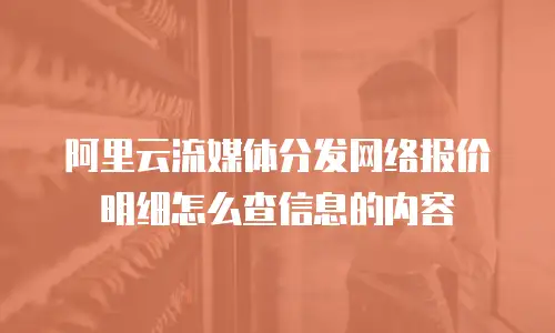 阿里云流媒体分发网络报价明细怎么查信息的内容