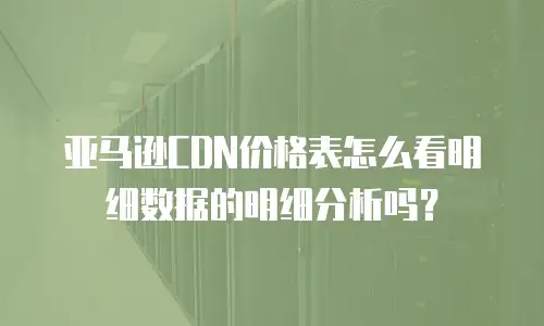 亚马逊CDN价格表怎么看明细数据的明细分析吗？