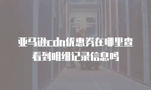 亚马逊cdn优惠券在哪里查看到明细记录信息吗