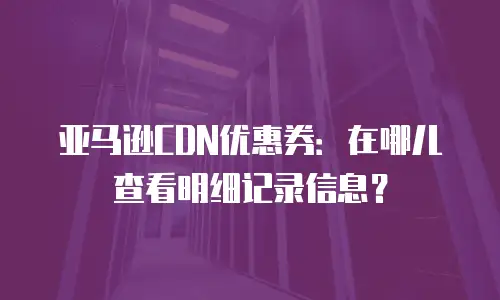 亚马逊CDN优惠券：在哪儿查看明细记录信息？