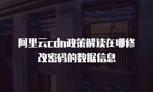 阿里云cdn政策解读在哪修改密码的数据信息