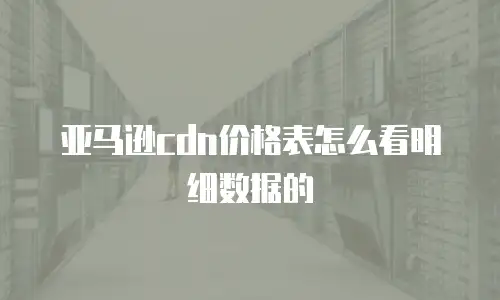 亚马逊cdn价格表怎么看明细数据的