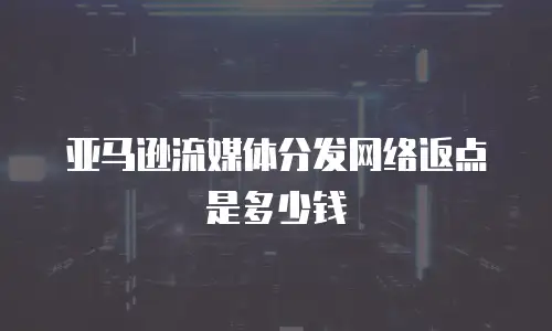 亚马逊流媒体分发网络返点是多少钱