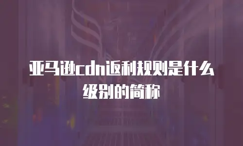 亚马逊cdn返利规则是什么级别的简称