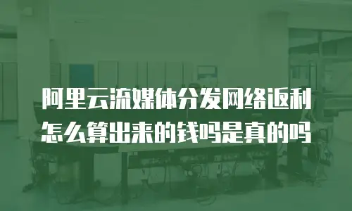 阿里云流媒体分发网络返利怎么算出来的钱吗是真的吗
