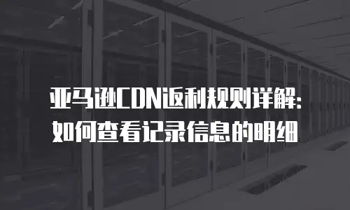 亚马逊CDN返利规则详解：如何查看记录信息的明细