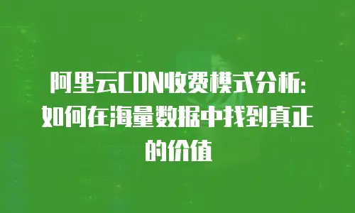 阿里云CDN收费模式分析：如何在海量数据中找到真正的价值