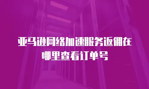 亚马逊网络加速服务返佣在哪里查看订单号