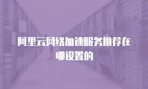 阿里云网络加速服务推荐在哪设置的