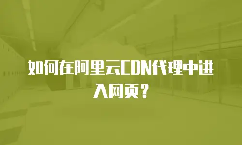 如何在阿里云CDN代理中进入网页？