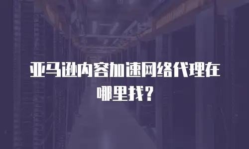 亚马逊内容加速网络代理在哪里找？
