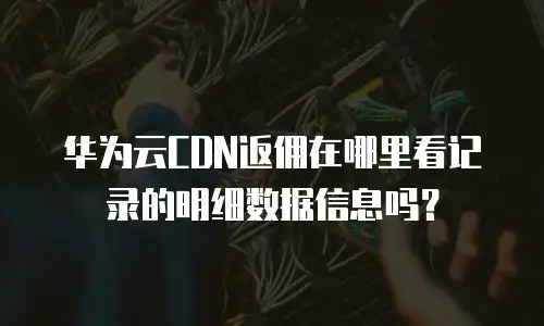 华为云CDN返佣在哪里看记录的明细数据信息吗？