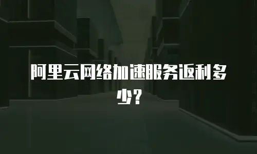阿里云网络加速服务返利多少？
