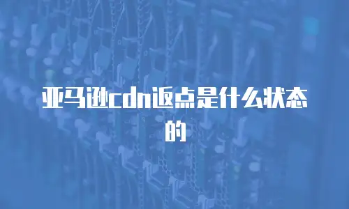 亚马逊cdn返点是什么状态的