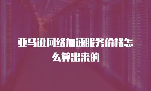 亚马逊网络加速服务价格怎么算出来的