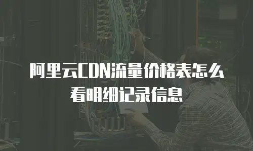 阿里云CDN流量价格表怎么看明细记录信息