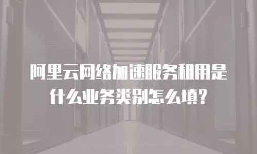 阿里云网络加速服务租用是什么业务类别怎么填？