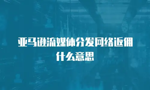 亚马逊流媒体分发网络返佣什么意思