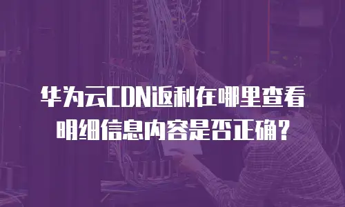 华为云CDN返利在哪里查看明细信息内容是否正确？