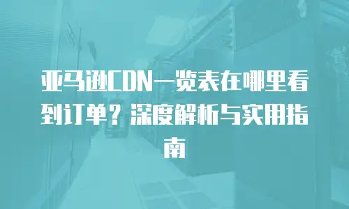 亚马逊CDN一览表在哪里看到订单？深度解析与实用指南