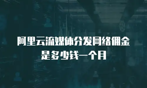 阿里云流媒体分发网络佣金是多少钱一个月