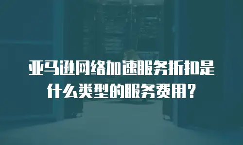亚马逊网络加速服务折扣是什么类型的服务费用？