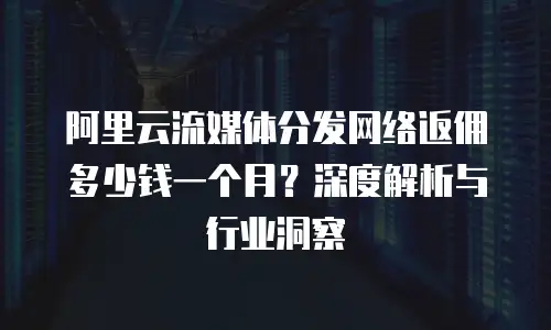 阿里云流媒体分发网络返佣多少钱一个月？深度解析与行业洞察