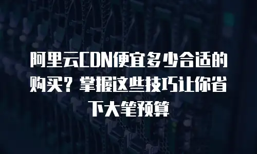 阿里云CDN便宜多少合适的购买？掌握这些技巧让你省下大笔预算