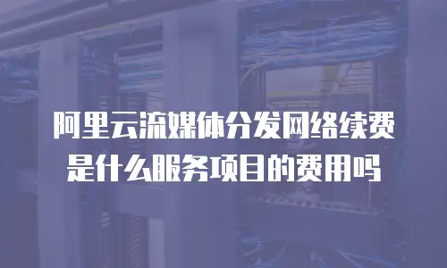 阿里云流媒体分发网络续费是什么服务项目的费用吗