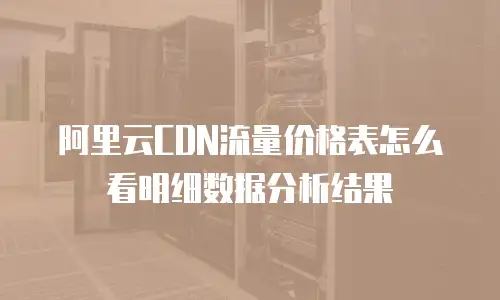 阿里云CDN流量价格表怎么看明细数据分析结果
