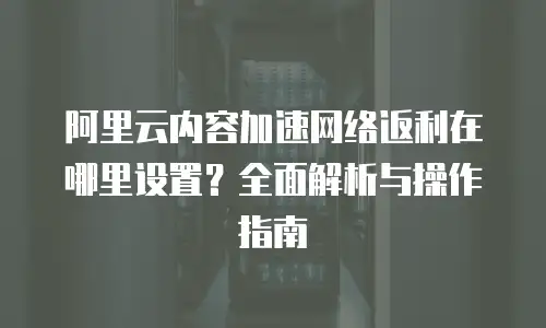 阿里云内容加速网络返利在哪里设置？全面解析与操作指南