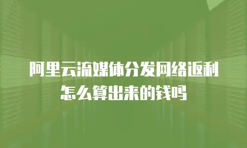 阿里云流媒体分发网络返利怎么算出来的钱吗