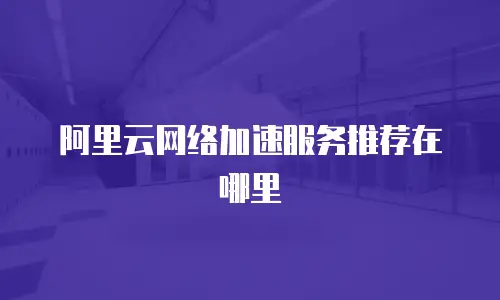阿里云网络加速服务推荐在哪里