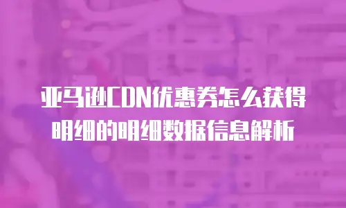 亚马逊CDN优惠券怎么获得明细的明细数据信息解析