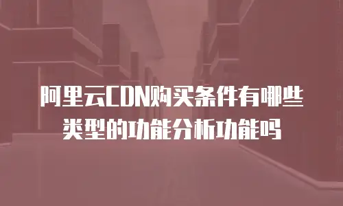 阿里云CDN购买条件有哪些类型的功能分析功能吗