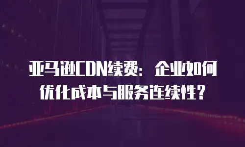 亚马逊CDN续费：企业如何优化成本与服务连续性？