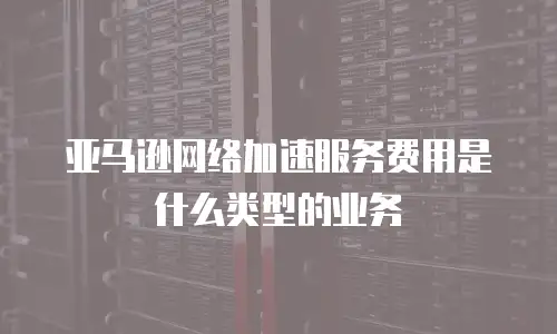 亚马逊网络加速服务费用是什么类型的业务