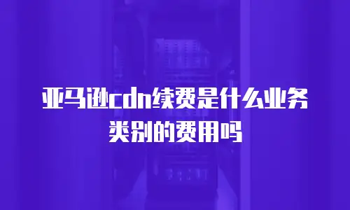 亚马逊cdn续费是什么业务类别的费用吗