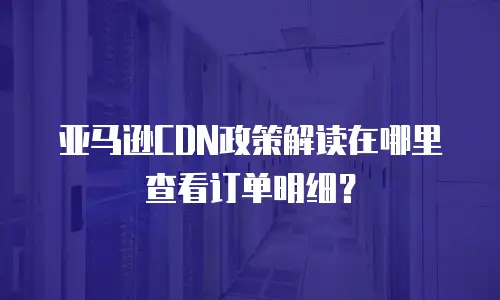 亚马逊CDN政策解读在哪里查看订单明细？