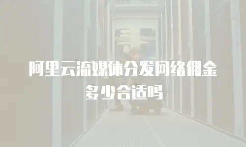 阿里云流媒体分发网络佣金多少合适吗